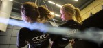 Tina Lutz und Susann Beucke im Audi Windtunnel