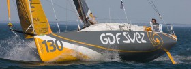 Sebastien Rogues gab mit dem neuen Mare Schwesterschiff auf, weil er seine Segel schonen wollte. © JEAN-MARIE LIOT Sebastien Rogues