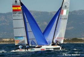 49er Olympiasieger und ISAF Weltsegler des Jahres Iker Martinez muss auf Platz 22 noch Lehgeld zahlen. © Marina Könitzer 49er Olympiasieger und ISAF Weltsegler des Jahres Iker Martinez muss auf Platz 22 noch Lehgeld zahlen.