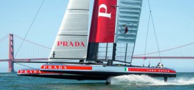 Luna Rossa ist das erste Team, dass seinen AC72 nach dem Unfall vor der Golden Gate Bridge segelt. © Carlo Borlenghi/Luna Rossa Luna Rossa vor der Golden Gate Bridge