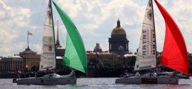 Die Match Race Europameisterschaft fand mitten in St. Petersburg auf der Neva statt. © Sails of White Nights Match Race Europameisterschaft in St. Petersburg
