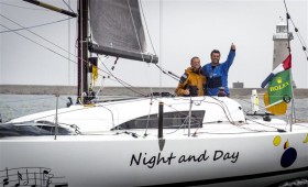 Das Vater-Sohn Duo Pascal und Alexis Loison siegt mit seiner zehn Meter Yacht. © Rolex / Kurt Arrigo Fastnet Race Sieger