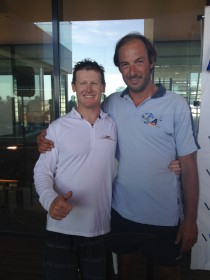 Nils Bunkenburg (rechts) mit dem äußerst "dankbaren" Stevie Brewin, Europameister 2013 auf dem Nikita-A-Cat © bunkenburg