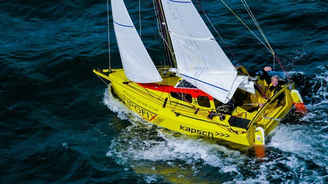 Heli-Aufnahmen vor Les Sables d’Olonnes zeigen die Dimensionen der “Fipofix” © fipofix Sedlacek, Transatlantik
