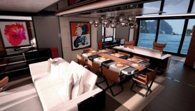 Unter Deck böte das Konzept Bordlebensqualität in der Pullman-Kategorie. Mit Panoramablick wie bei einer Motoryacht oder einem Kreuzfahrtschiff © George Wolstenhome J Class, Renaissance