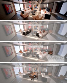 Für den Salon sieht der Designer verschiedene Lounge- und Esszimmervarianten vor © George Wolstenhome J Class, Renaissance