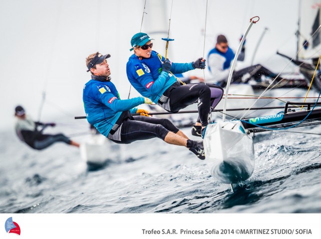 49er Olympiasieger Iker Martinez liegt auf Platz neun bei den Nacra 17. © 2014 Martinez Studio/ 45 TROFEO PRINCESA SOFIA 49er Olympiasieger Iker Martinez liegt auf Platz neun bei den Nacra 17. © 2014 Martinez Studio/ 45 TROFEO PRINCESA SOFIA