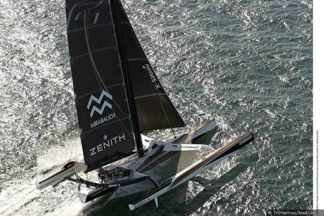 Spindrift 2: 40 m Länge, 23 Meter Breite, 21 tonnen Verdrängung, 804 Quadratmeter Segelfäche max. © rdr