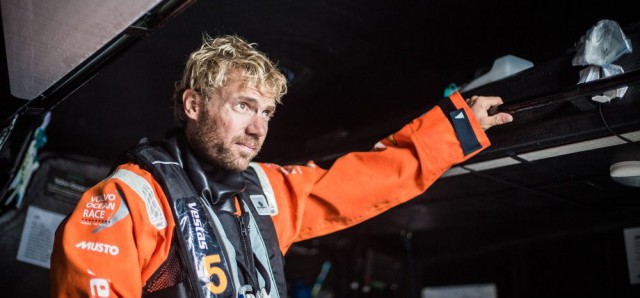 Vestas Navigator Wouter Verbraak in Erklärungsnöten. © Brian Carlin/Team Vestas Wind/Volvo Ocean Race Wouter Verbraak