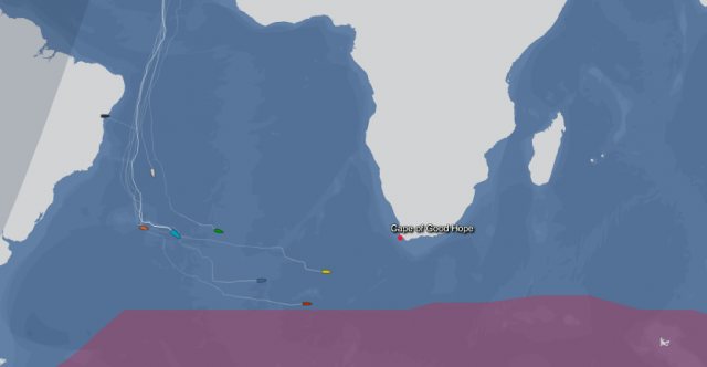 Verbotszone in Violett: Hier dürfen die BWR-Segler nicht hinein segeln – Eisberggefahr! © bwr