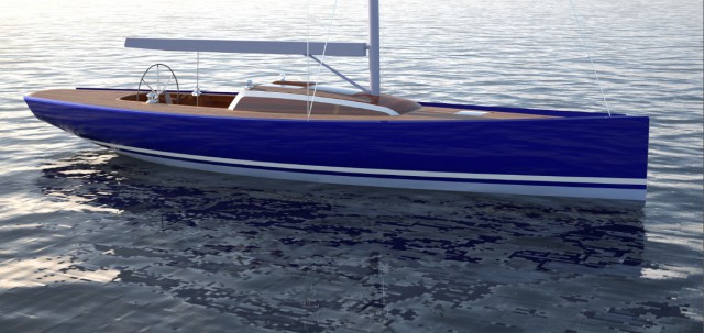 Designerstück made in Germany. Der im Sommer mit kleinen Retuschen überarbeitete, jetzt knapp 11 m lange Daysailer Lütje 35 © Lütje Yachts