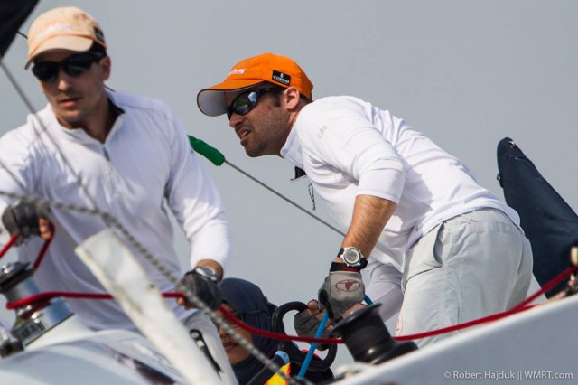 Der Schweizer Qualifikant Eric Monnin heizt den Favoriten wieder einmal ordentlich ein und segelt im Halbfinale. © Robert Hajduk / AWMRT MAtch Race
