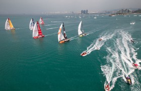 Nach mäßiger Brise zum Re-Start erwartet das Feld auf dem Weg ins südchinesische Meer beinharte Bedingungen. Foto: Ainhoa Sanchez/Volvo Ocean Race Nach mäßiger Brise zum Re-Start erwartet das Feld auf dem Weg ins südchinesische Meer beinharte Bedingungen. Foto: Ainhoa Sanchez/Volvo Ocean Race
