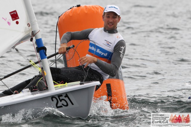 Der neue Laser Europameister Rutger van Schaardenburg aus Holland gewann damit auch die interne Olympiaqualifikation. © Thom Touw Laser Euro
