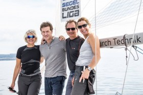 Suzy und Andreas Willim mit Tom und Antje Gosch für die Entdecker und Seefahrer. © Sven Jürgensen/DSBL Segel Bundesliga