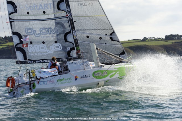 Simon Kosters spannender Prototyp “eight cube” erhielt vor dem Start wegen seines eigenwilligen Designs viel Aufmerksamkeit © mini transat Mini Transat, Mini 6.50, Start