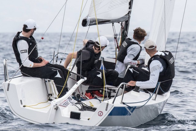 Johannes Polgar l) mit seinem Starboot Vorschoter Markus Koy r) erstmals auf der J/70 vereint. © Sven Jürgensen J/70 EM
