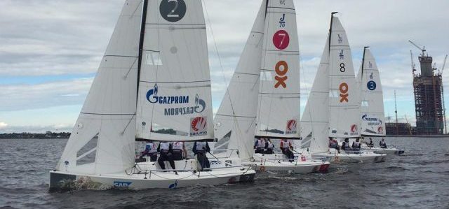 Start für den Champions League Qualifier in St. Peterburg mit acht Booten in der Flotte. © St. Petersburg YC Sailing Champions League