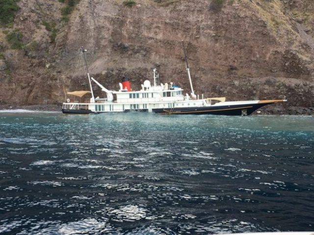 Wassereinbruch auf der 48 Meter Yacht.© GIS Saba