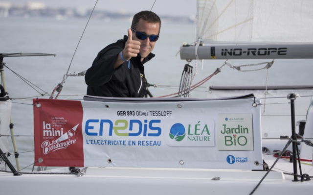Oliver Tessloff segelte zuletzt hervorragende Ergebnisse in der stark umkämpften Serien-Wertung auf seiner Pogo 3 ein © breschi Mini Transat 2017, Vorbereitung