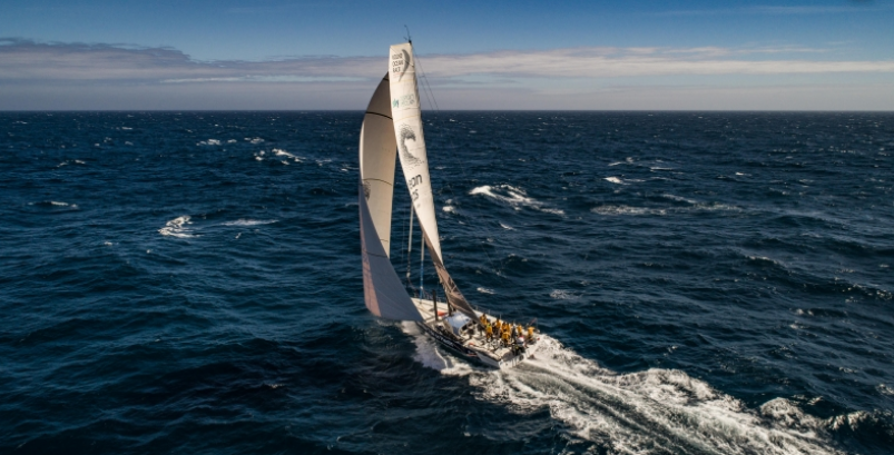 Turn the Tide on Plastic kann nicht vorne mithalten. © Jeremie Lecaudey/Volvo Ocean Race