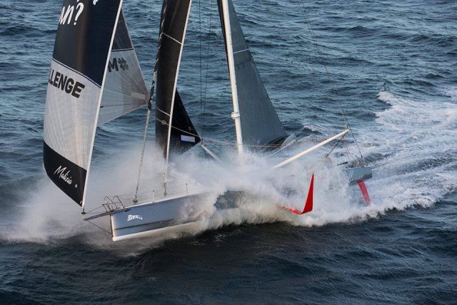 Boris Herrmanns Malizia beim Training vor Port la Foret im Vollwaschgang © herrmannracing IMOCA, Herrmann, route du Rhum