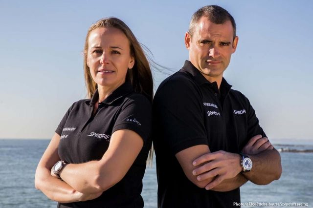 Yann Guichard mit seiner Partnerin Donna Bertarelli, die diesmal nicht mit an Bord war © stichelbault/spindrift