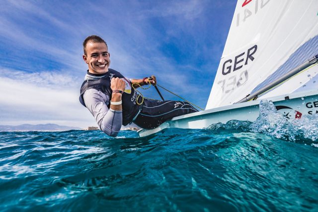 “Gute Starts waren die Hauptsache”, sagt Nico Naujock, der ab heute in der Gold Fleet der Laser segelt © sailing energy Trofeo Pieincesa Sofio, German Sailing Team,