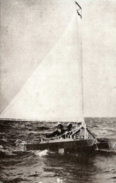 “Catafoil I”, das mutmaßlich erste Segelboot auf Foils © gilruth Pioniere, Hydrofoil, Segeln