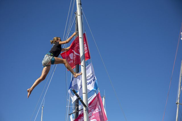 Bis zum letzten Moment vor dem Start gibt es viel zu tun! © mini transat la boulangere Mini Transat, Vorbereitung, La Rochelle