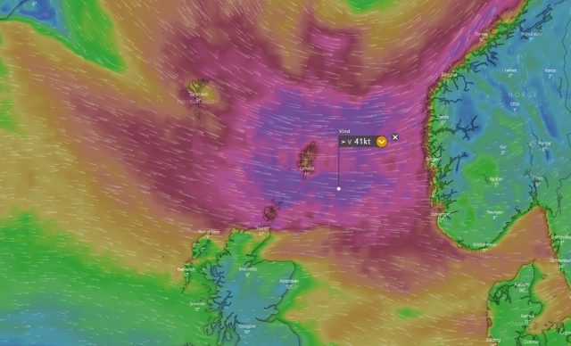 Die Wetterprognose macht einen ungemütlichen Eindruck © windy.tv
