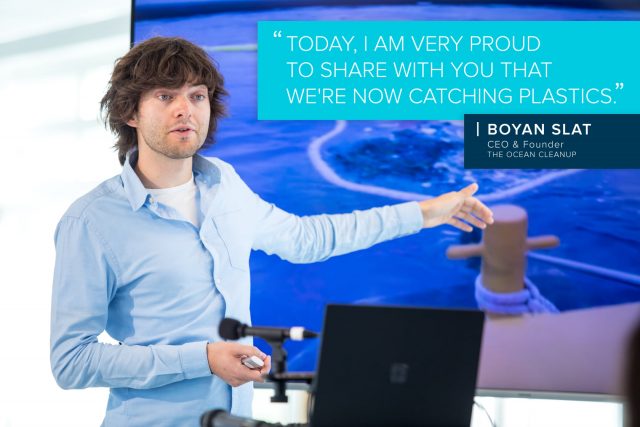 Sehr stolzer Boyan Slat © ocean cleanup