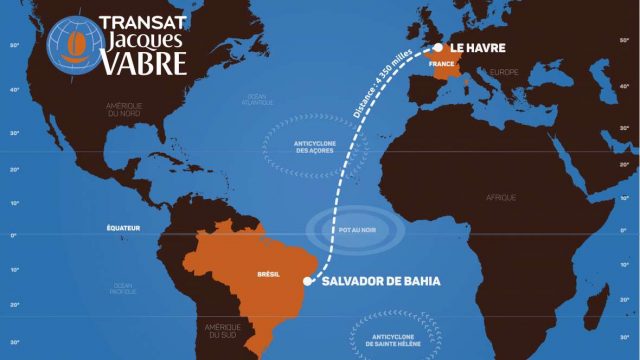 Die Route von Le Havre nach Salvador des Bahia