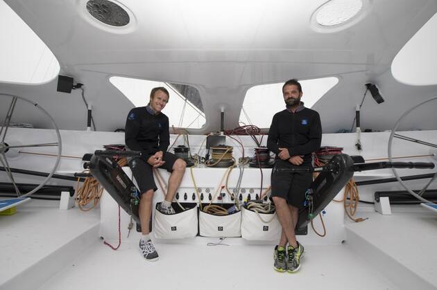 Gabart und sein “Ersatzmann” für eine Regatta © courcoux/macif