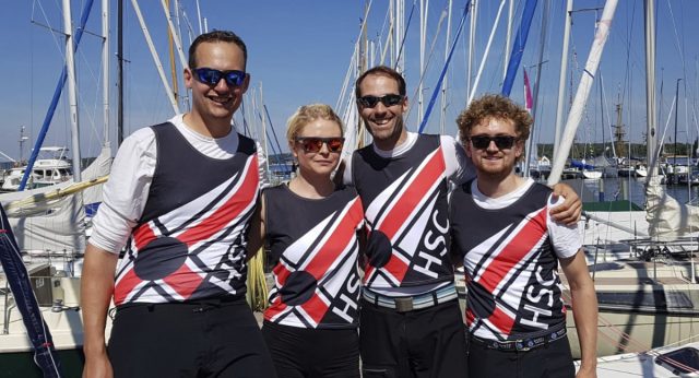 Auch auf der echten Regattabahn ist Johannes Bahnsen (links) erfolgreich – als einer der Steuermänner im Liga-Team des Hamburger SC. Foto: HSC