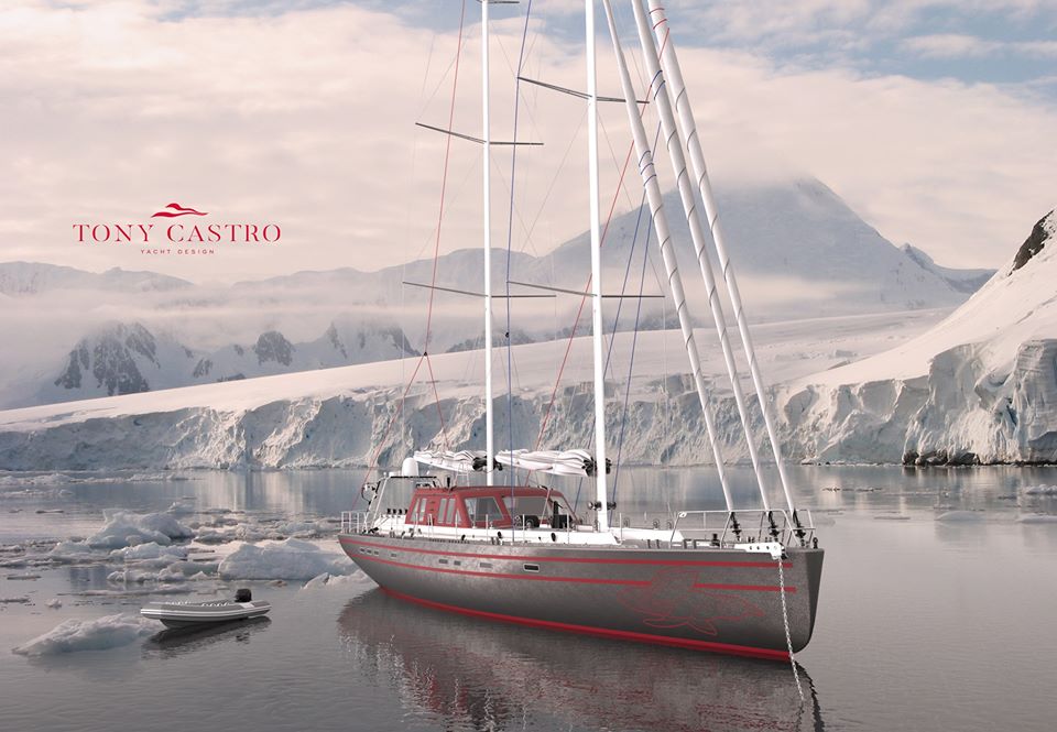 Die Pelagic 77 soll in Polarregionen segeln (Bild: Tony Castro Design) Pelagic 77 im Eis