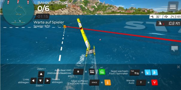 Virtual Regatta lockt zur virtuellen Regatta. Mit wenigen Tasten lässt sich das Spiel steuern.