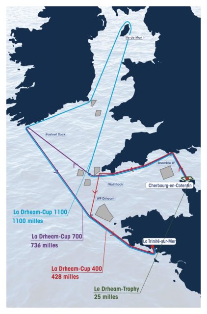 Drei Kurse werden im Ärmelkanal und der Irischen See gesegelt – nur die Ultims müssen auch um die Isle of Man © drheam cup