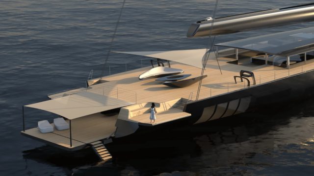 Beach-Club im Heck – für alle, die näher am Wasser sein wollen und Laser-Segeln doof finden © huisman