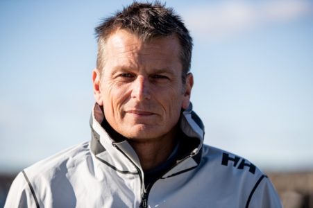 Steuermann Dean Barker freut sich auf den neuen Cupper. Foto: Amory Ross / NYYC American Magic
