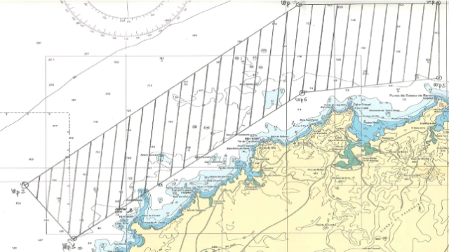 Das wegen der Orca-Attacken definierte Sperrgebiet für Segelyachten vor Galizien. © Ministry of Transport, Mobility and Urban Agenda)