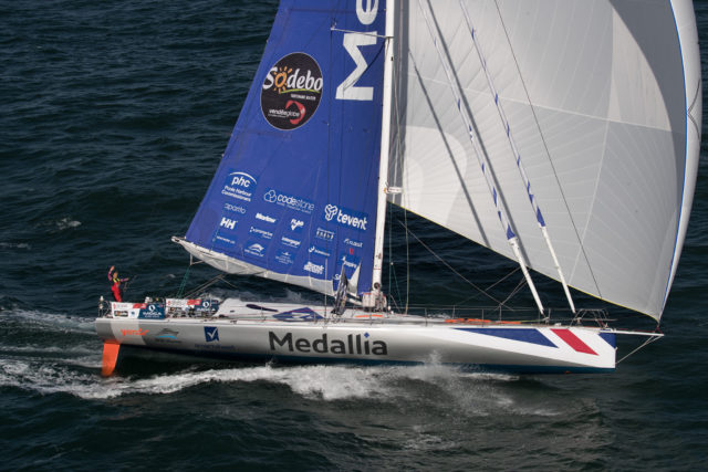 Frauenpower auf den älteren IMOCA – hier Pip Hare auf Medallia © pip hare