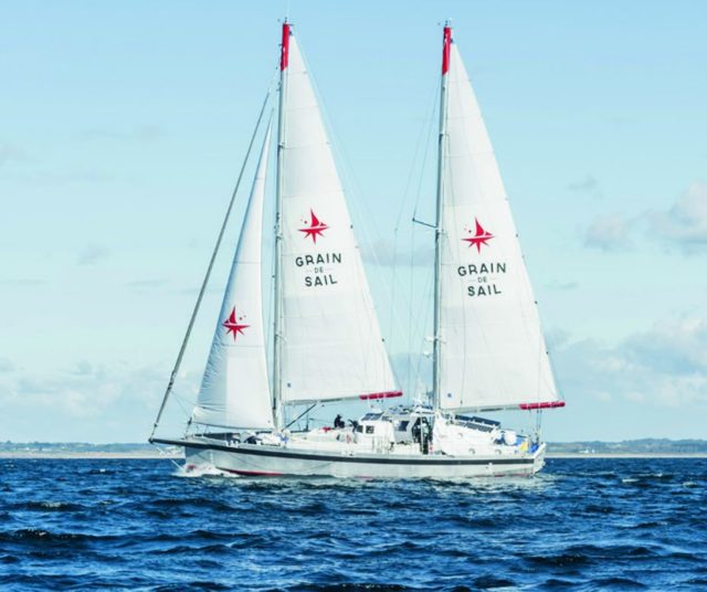 Das segelnde Frachtschiff “Votaan”. © Grain de Sail