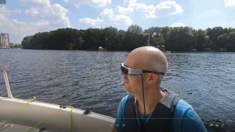 Noch gestaltet sich das Segeln mit Datenbrille recht kompliziert © Jan Maas
