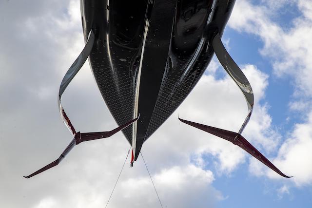 Vor dem Prada Cup testeten die Briten noch ein ein anderes Foildesign (links) © COR 36 | Studio Borlenghi