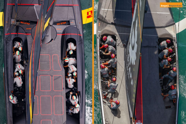Vergleich der Aufgabenteilung an Bord von Luna Rossa und INEOS © COR 36 | Studio Borlenghi