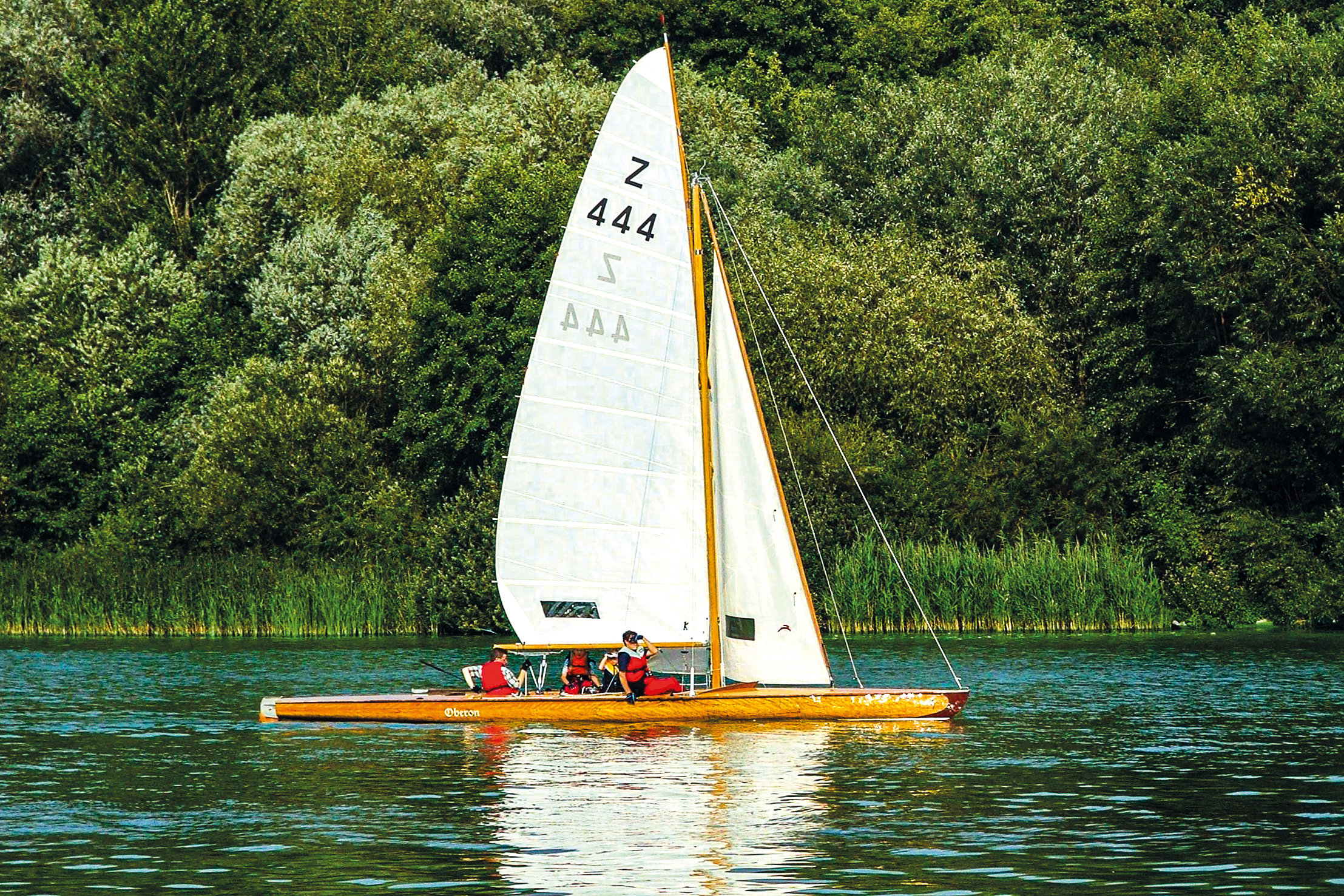 Auch die 20er Rennjolle <em>Oberon</em> ist auf der Werft an der Havel in Pflege © Jan Maas