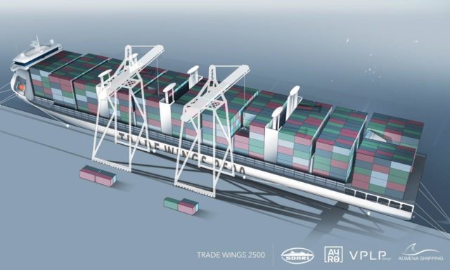Im Hafen können die Flügelsegel eingefahren werden und stören die Ladeoperationen nicht. Foto: Bureau Veritas