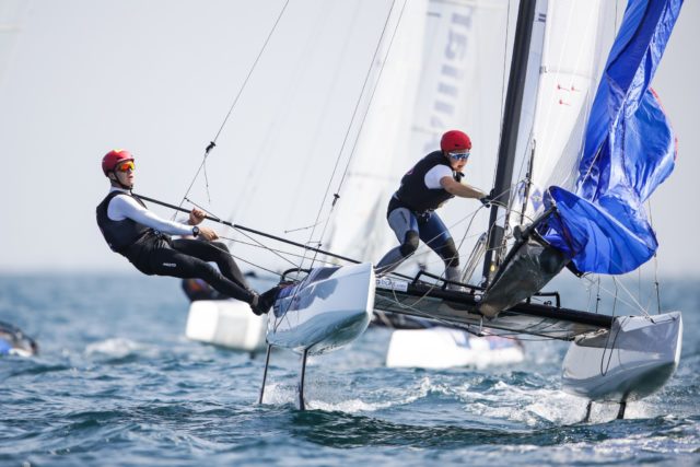 Paul Kohlhoff und Alicia Stuhlemmer liegen bei der Oman-WM in Führung. ©Sailing Energy / Oman Sail