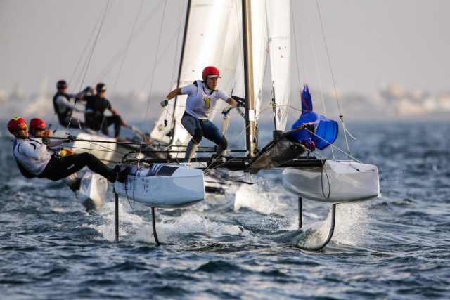Kohlhoff/Stuhlemmer gewinnen nach Olympia-Bronze auch WM-Edelmetall im Nacra17. ©Sailing Energy / Oman Sail